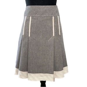 Phoebe Couture Pleated Gray Mini Skirt(Size 12)